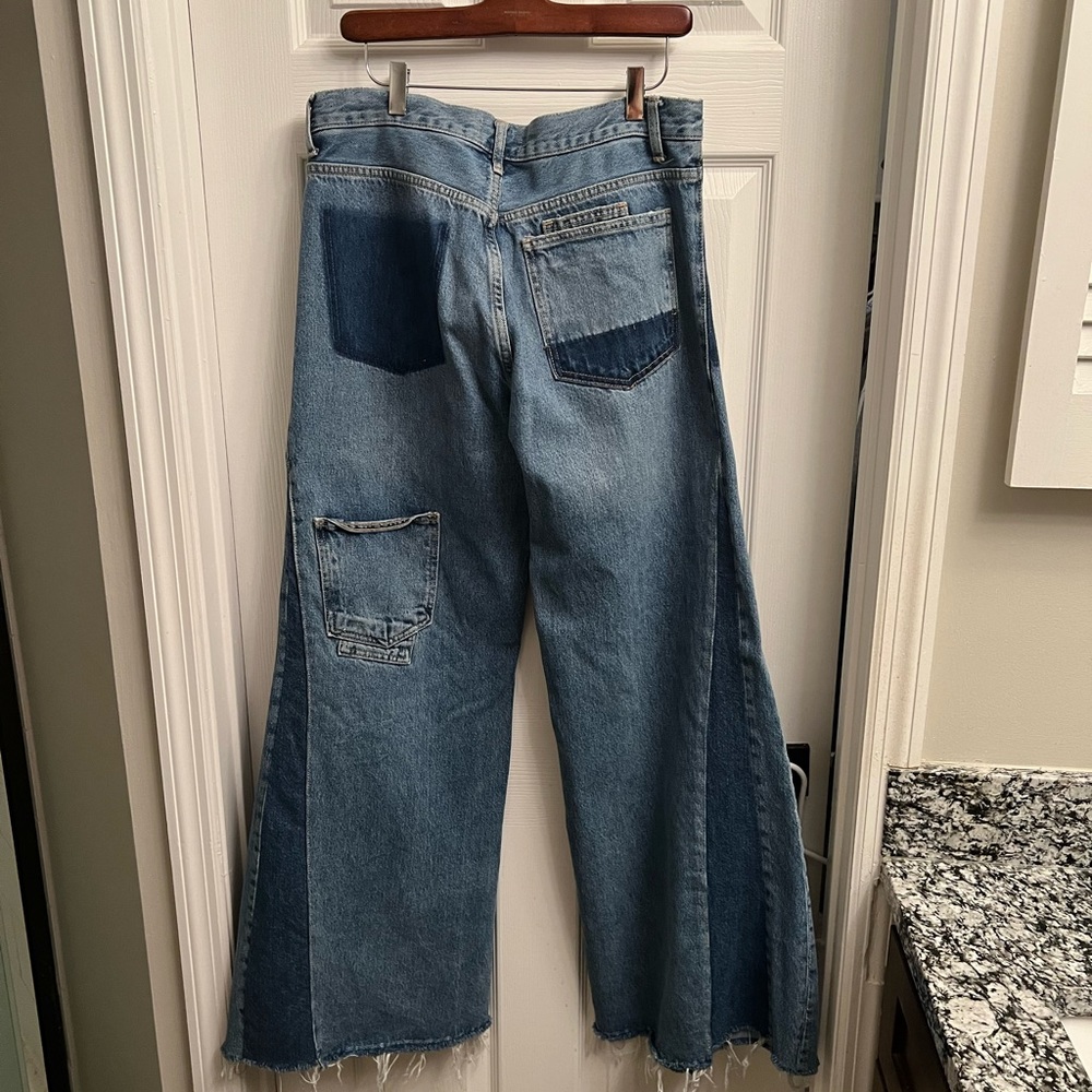 Zara Mid Rise Patchwork Jeans